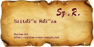 Szitás Róza névjegykártya