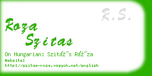 roza szitas business card